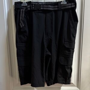 Men's Black Cargo Shorts with Belt